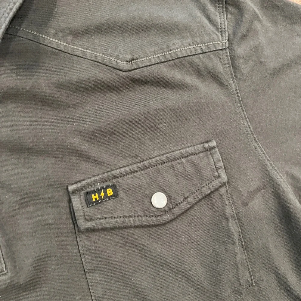 Howler Brothers Ranchero Polo Mens XL Antique Black Western Snap Pocket Shirt
